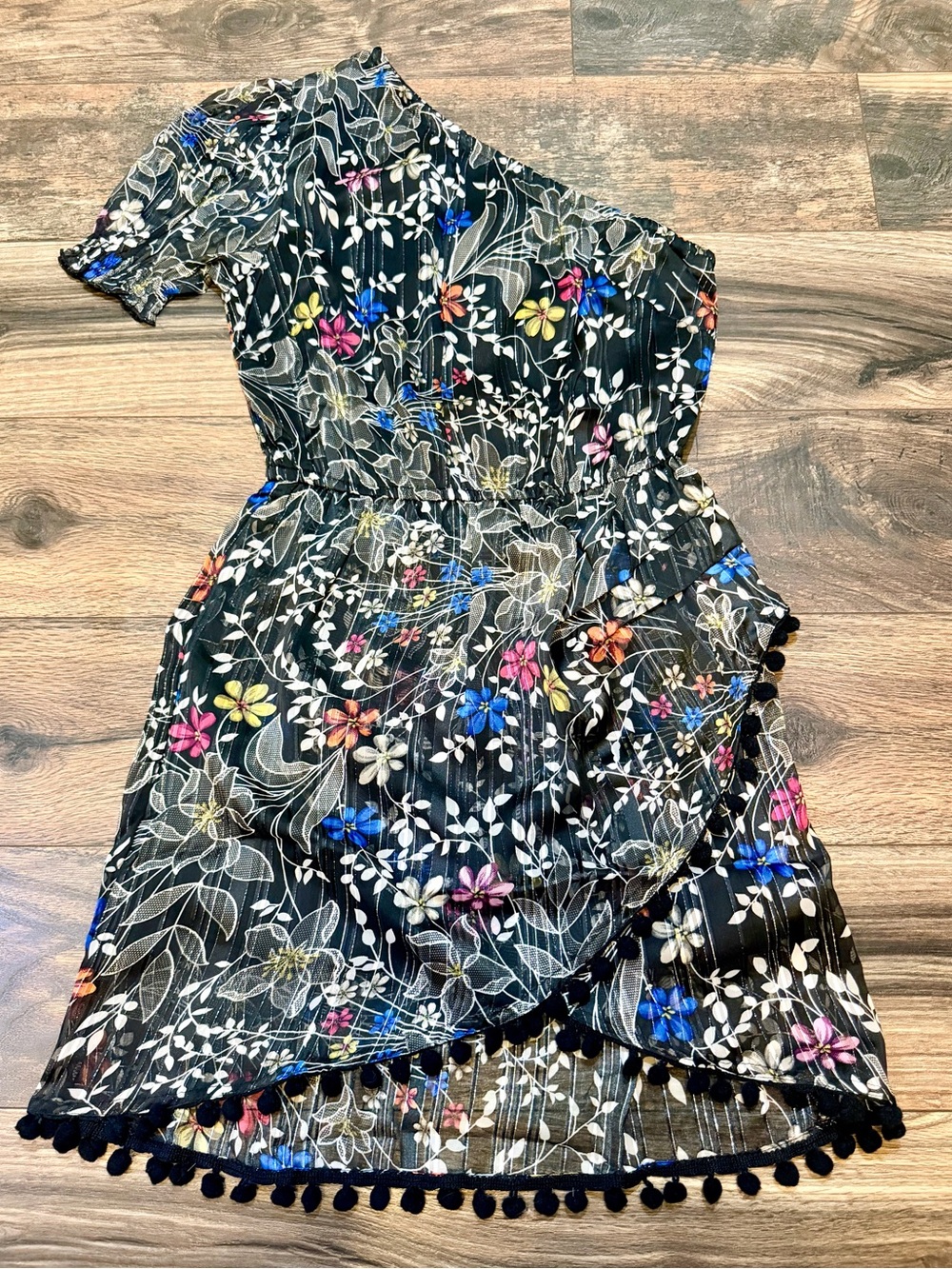 RAGA Wild Gardens One-Shoulder Mini Dress size XS